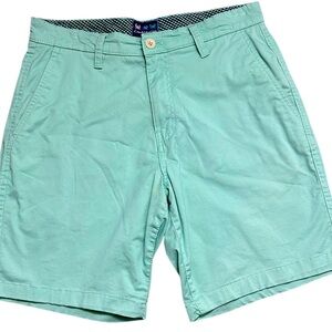 Charleston Threads Mens Shorts Preppy Green Sz 32 Cotton Flat Front‎ Pockets